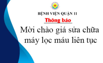 Thông báo mời chào giá sửa chữa máy lọc máu liên tục